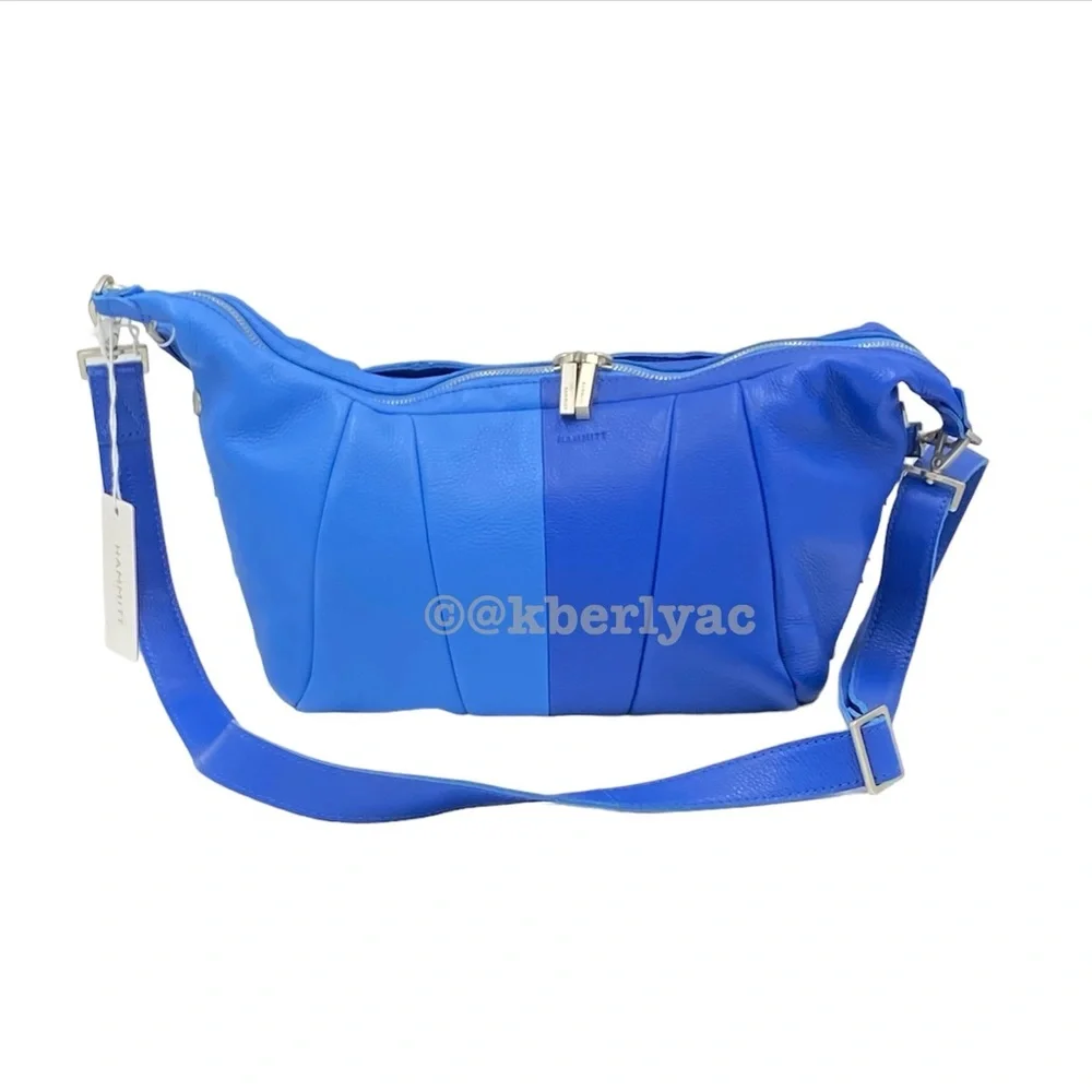 Hammitt Morgan Leather Oasis Blue Color Blocked Shoulder Hobo Bag - Picture 5 of 7